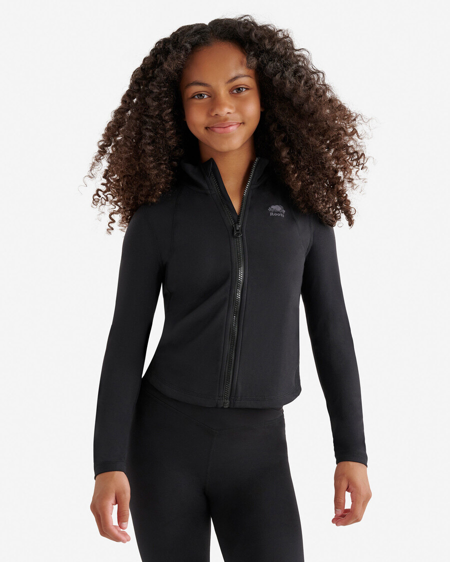 sportliche taillierte trainingsjacke für mädchen