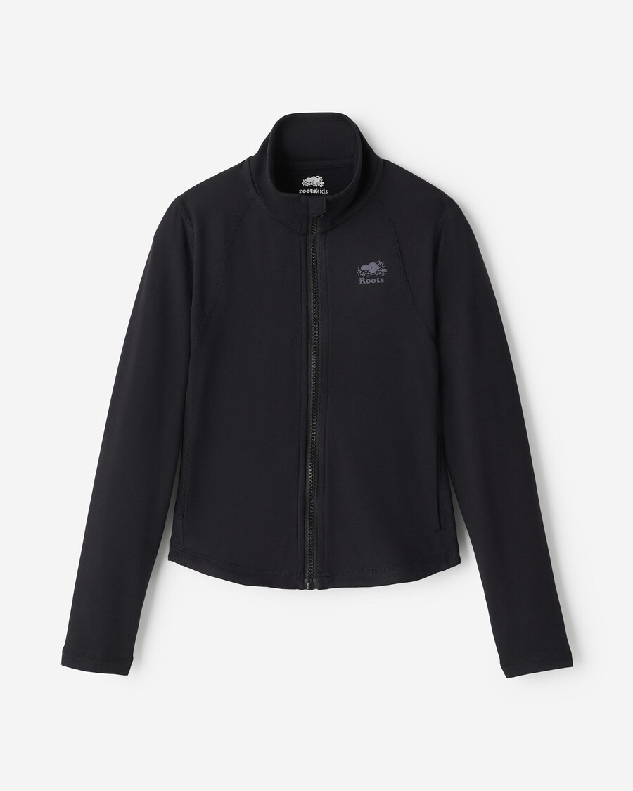 sportliche taillierte trainingsjacke für mädchen