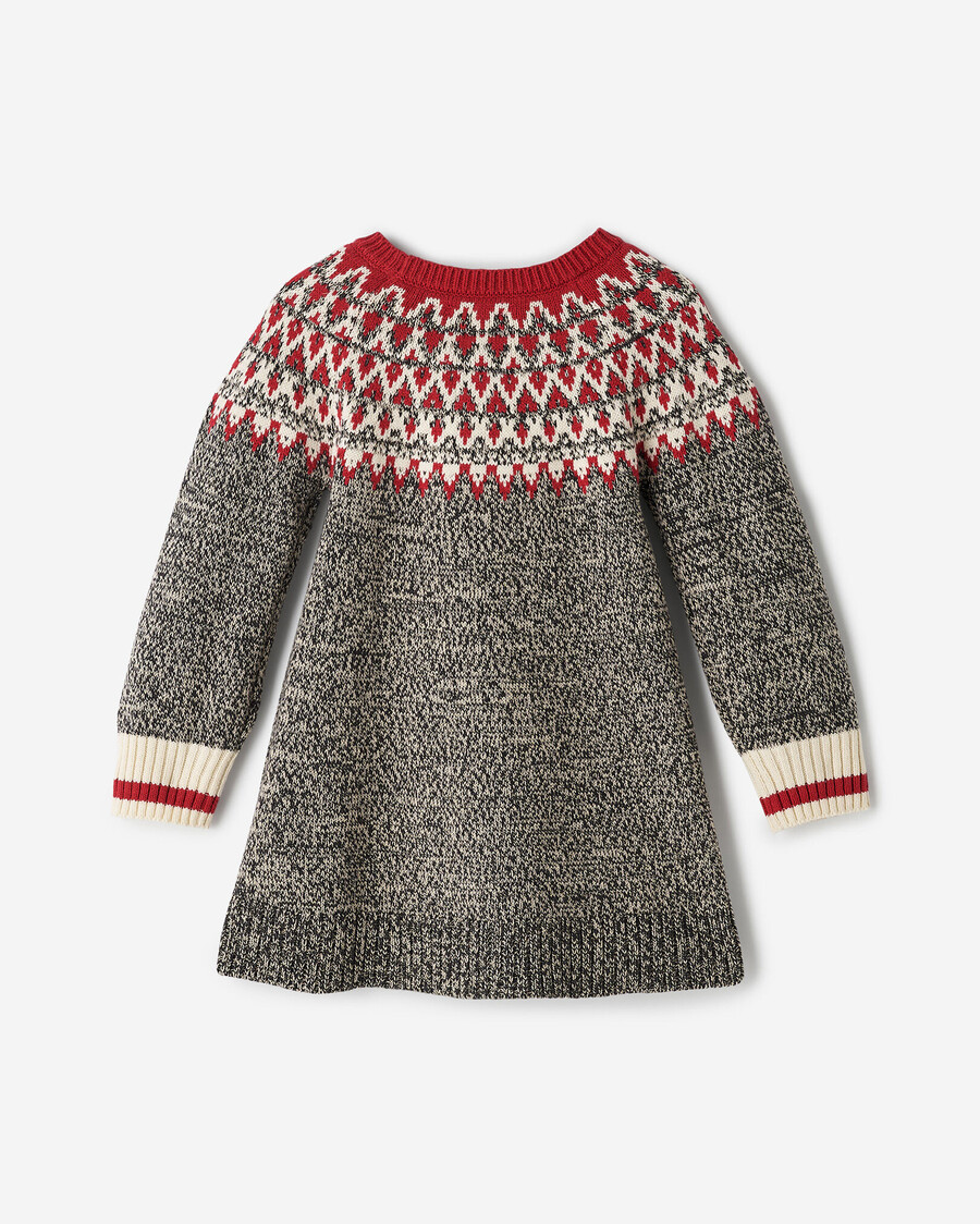 mädchen-hüttenkleid im fair-isle-stil