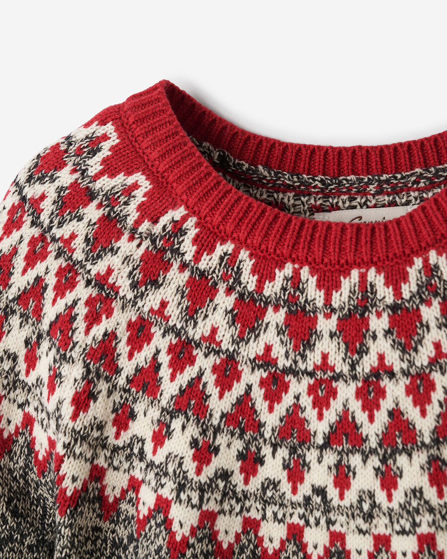 mädchen-hüttenkleid im fair-isle-stil