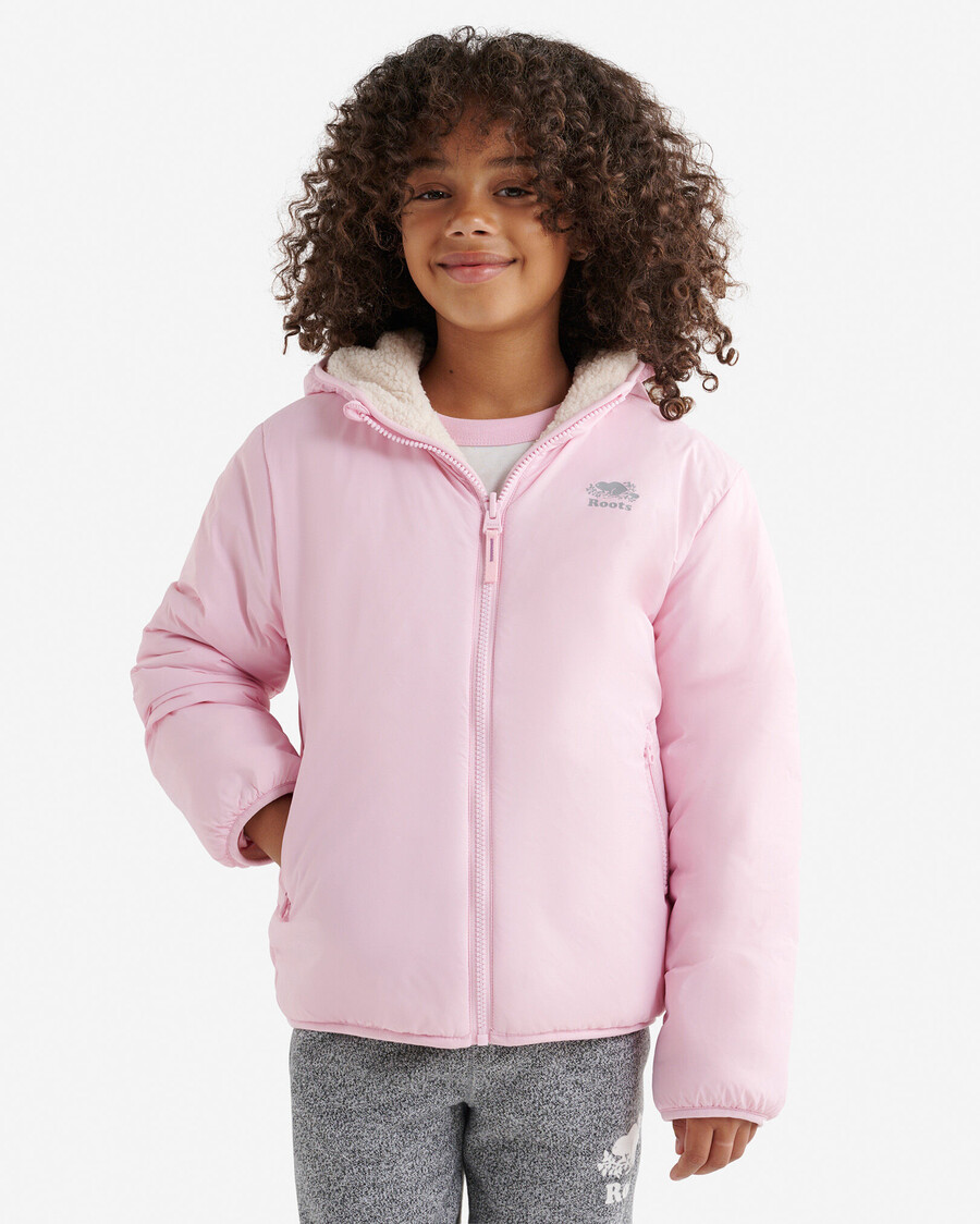 wendbare kinder-fleecejacke aus lammfell