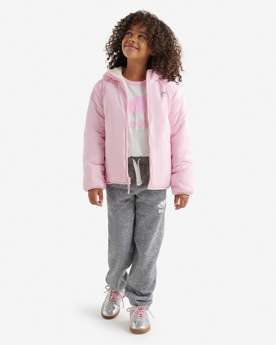 wendbare kinder-fleecejacke aus lammfell