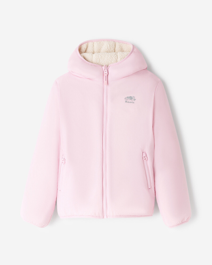wendbare kinder-fleecejacke aus lammfell