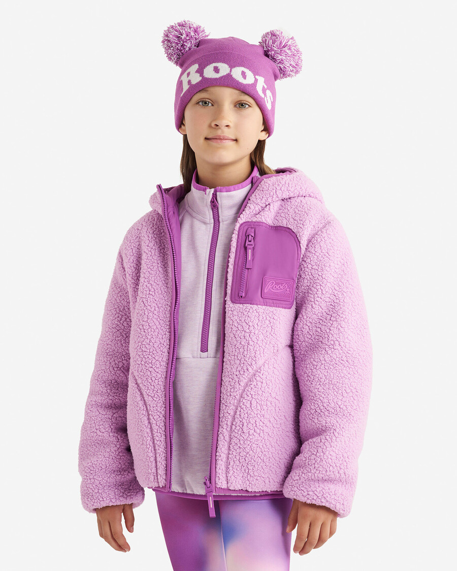 wendbare kinder-fleecejacke aus lammfell