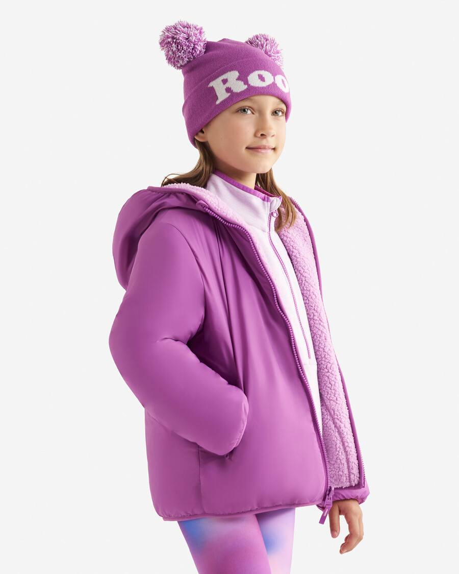 wendbare kinder-fleecejacke aus lammfell