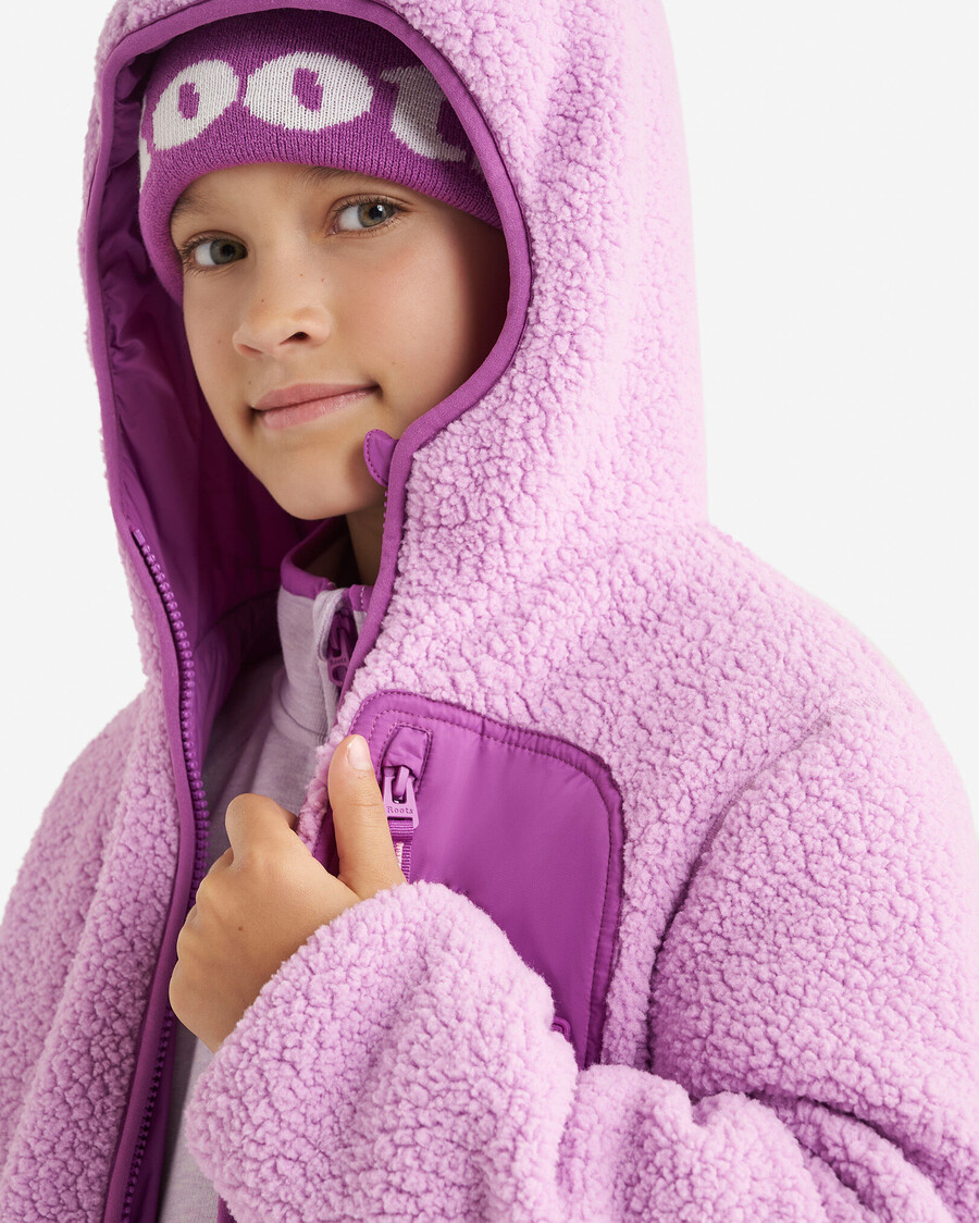 wendbare kinder-fleecejacke aus lammfell