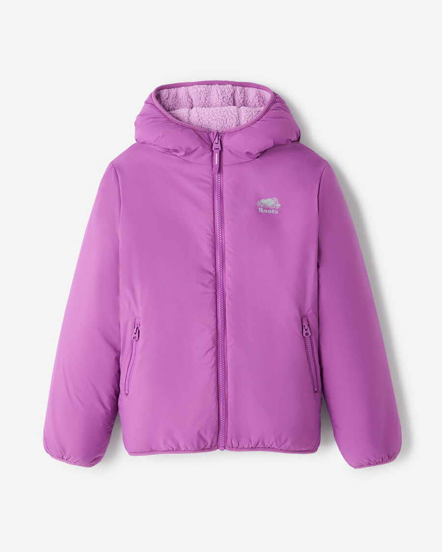 wendbare kinder-fleecejacke aus lammfell