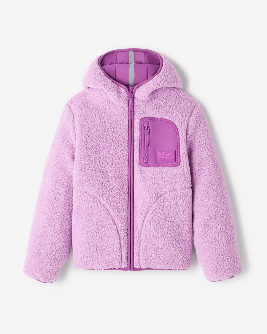 wendbare kinder-fleecejacke aus lammfell