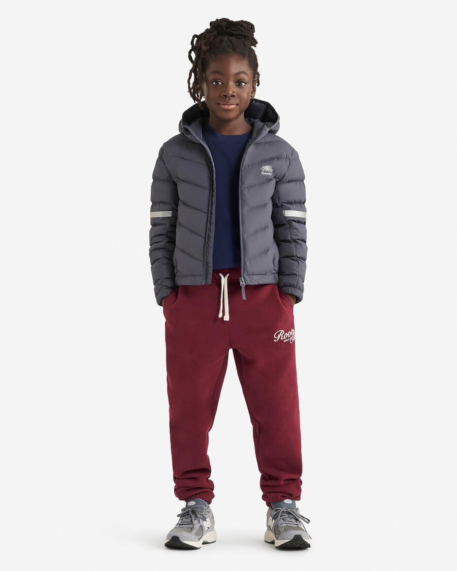 roots daunen-packbare jacke für kinder