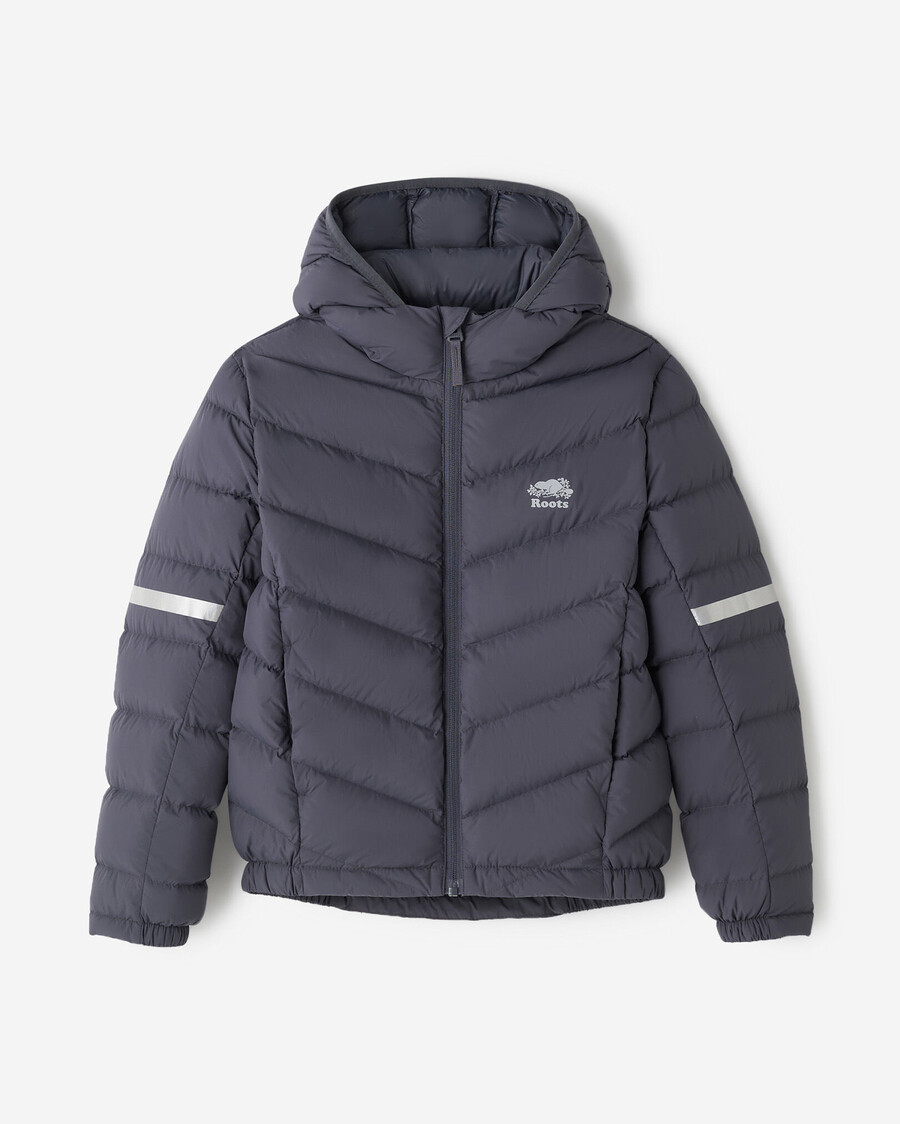 roots daunen-packbare jacke für kinder