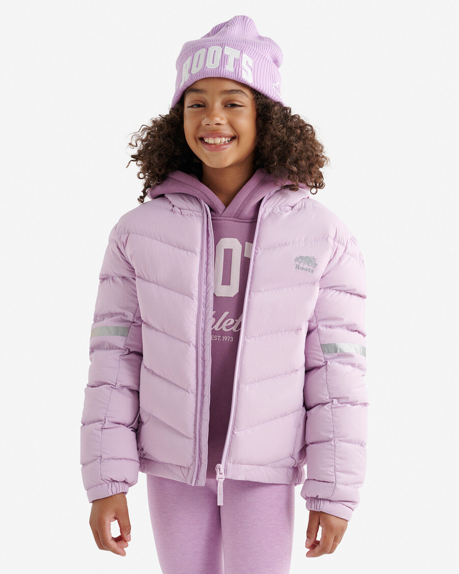 roots daunen-packbare jacke für kinder