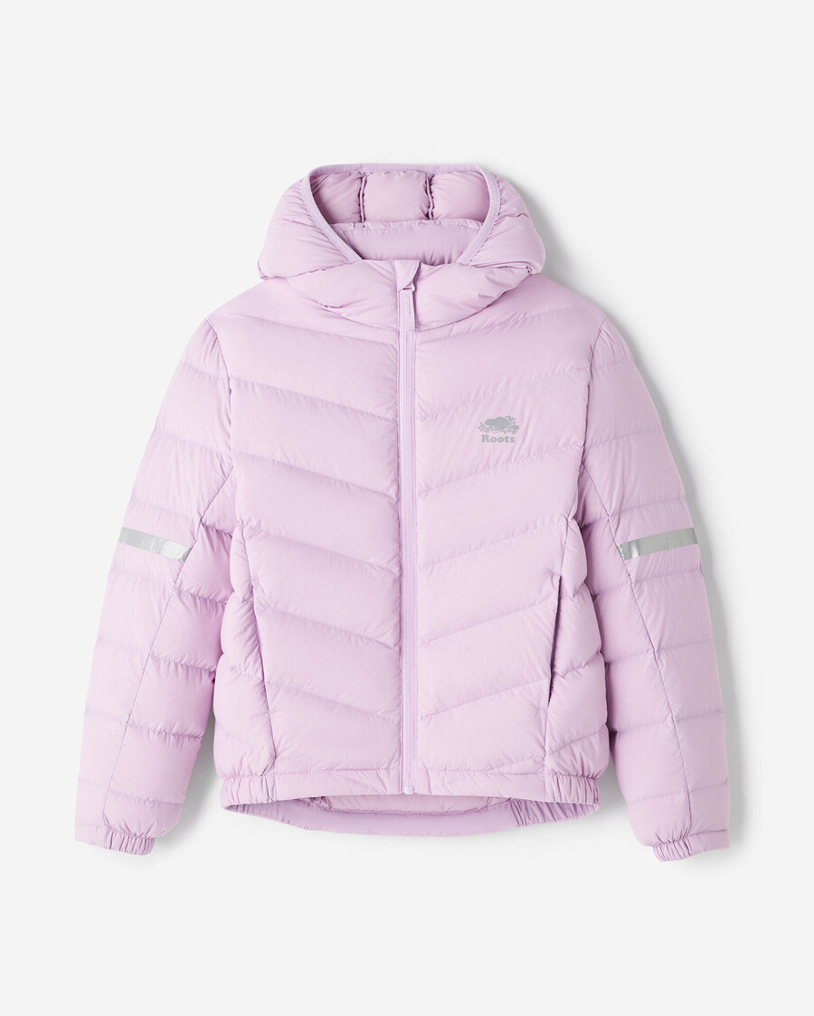 roots daunen-packbare jacke für kinder