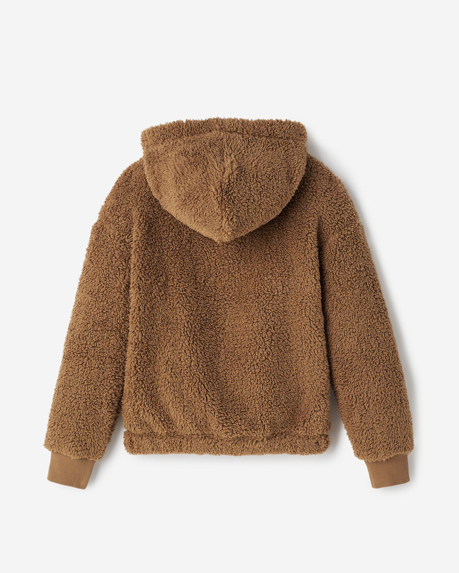 creekside kinder-fleece-kapuzenjacke mit durchgehendem reißverschluss und lammfellfutter