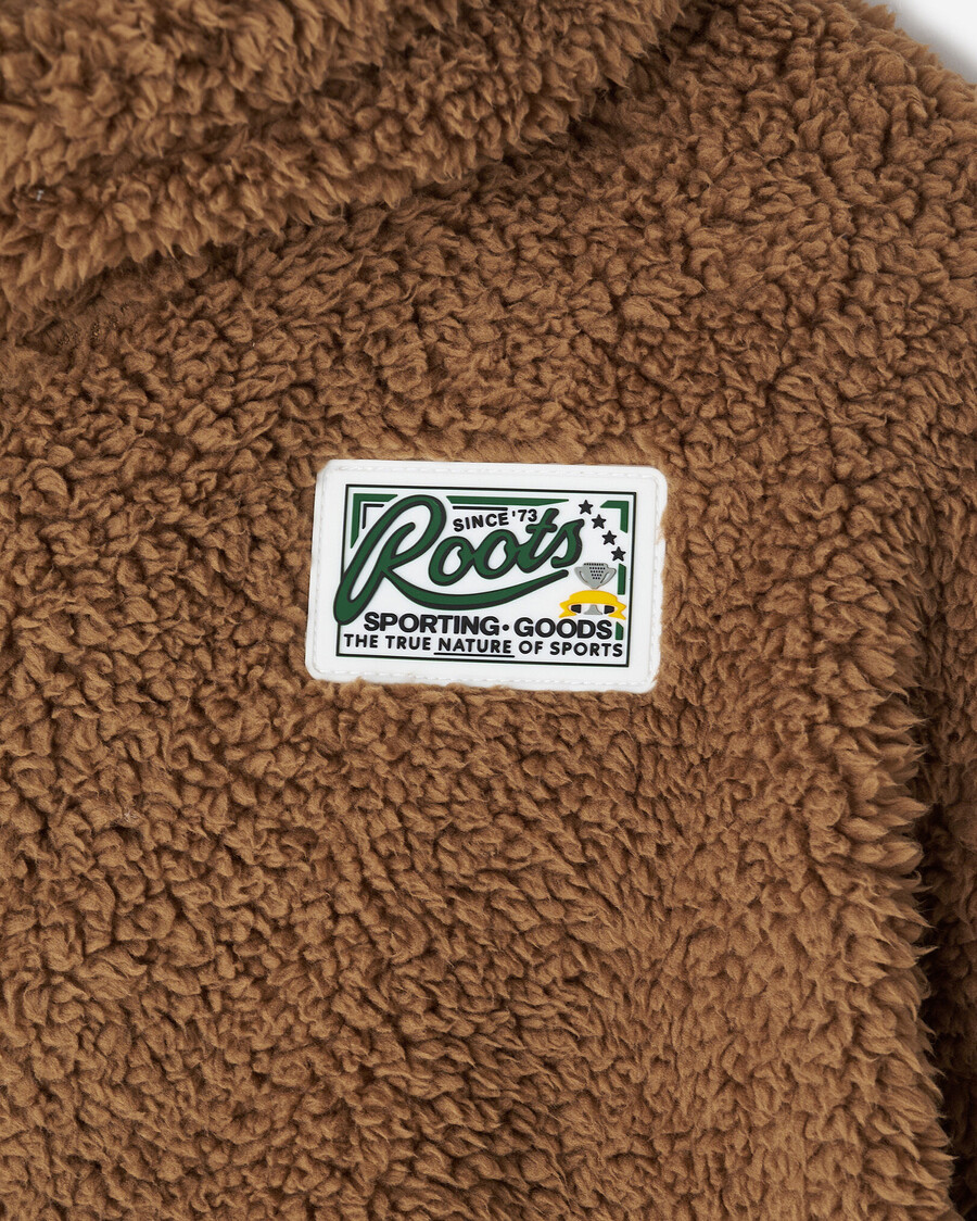 creekside kinder-fleece-kapuzenjacke mit durchgehendem reißverschluss und lammfellfutter
