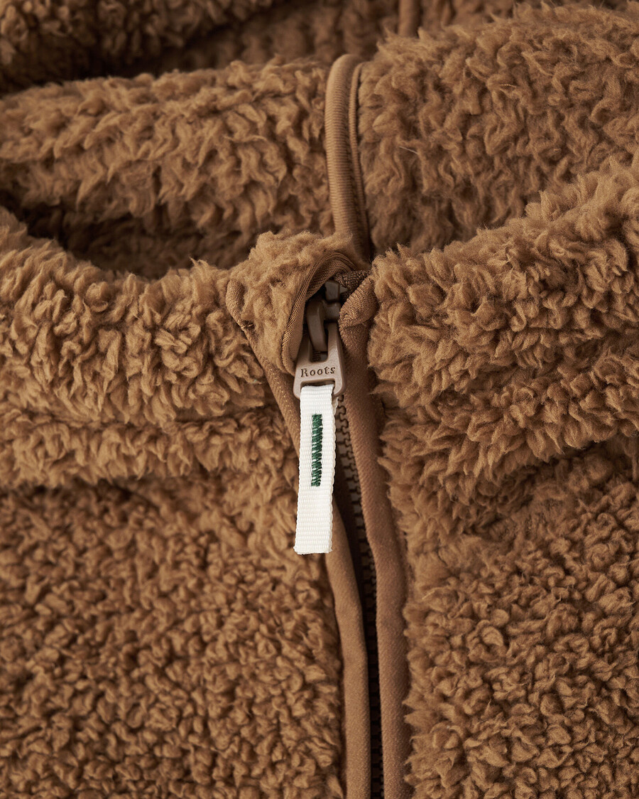 creekside kinder-fleece-kapuzenjacke mit durchgehendem reißverschluss und lammfellfutter
