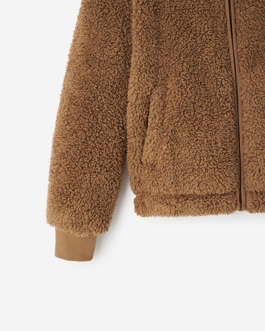 creekside kinder-fleece-kapuzenjacke mit durchgehendem reißverschluss und lammfellfutter