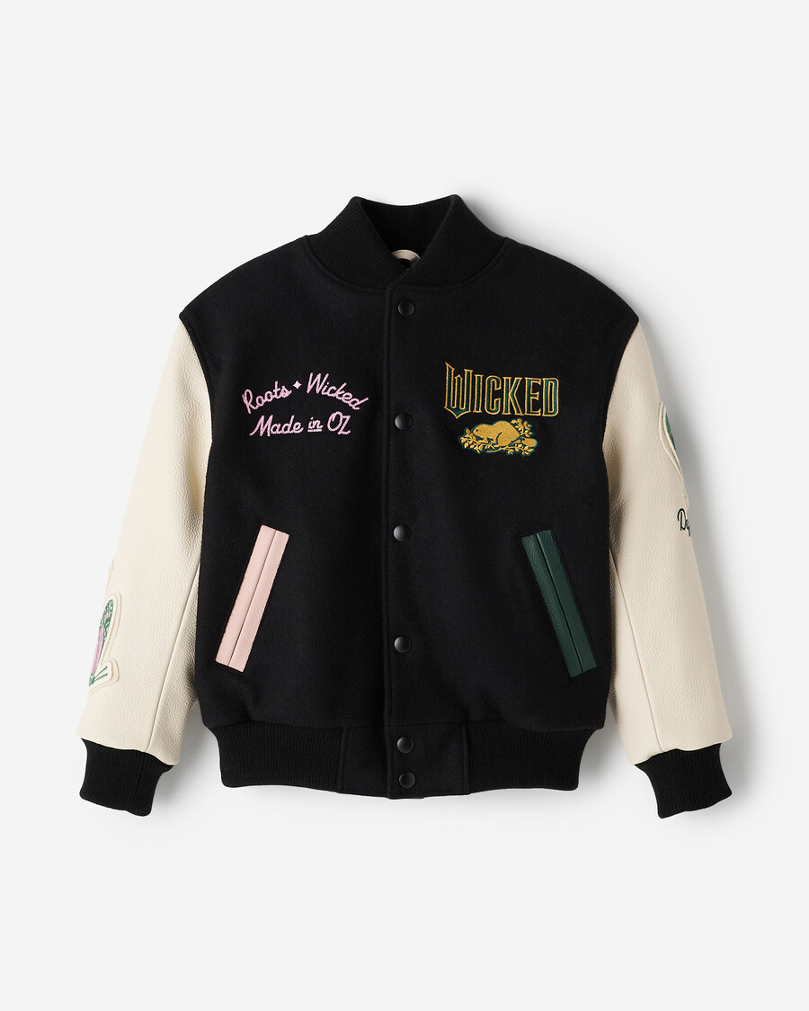 roots x wicked varsity-jacke für kinder