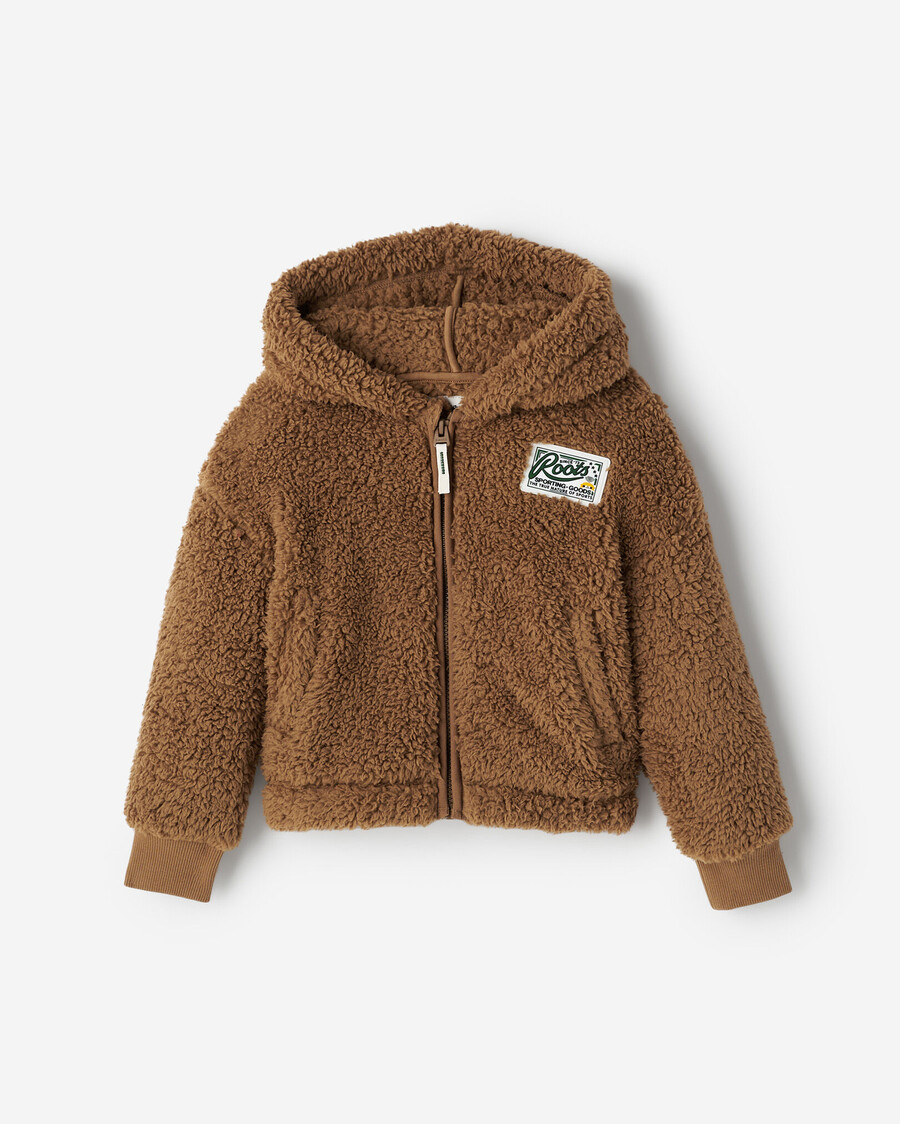 creekside shearling fleece-kapuzenjacke für kleinkinder mit durchgehendem reißverschluss