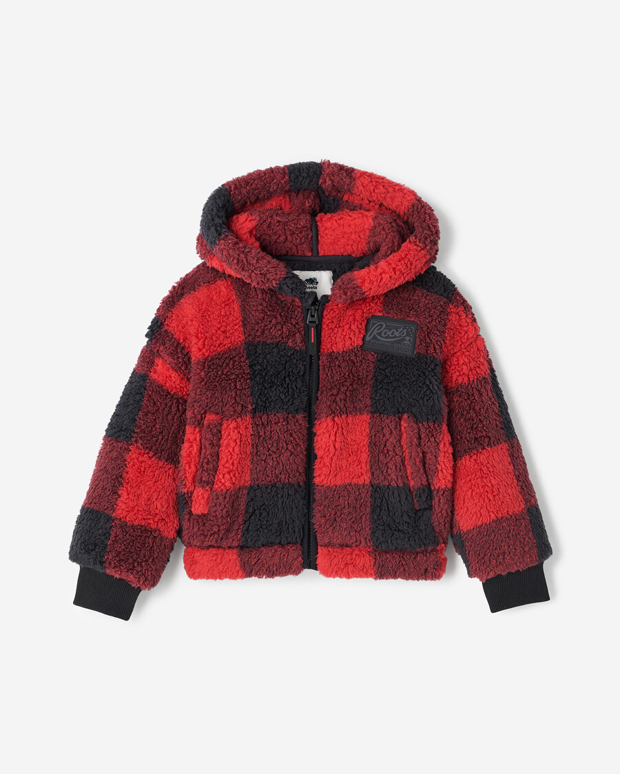 creekside shearling fleece-kapuzenjacke für kleinkinder mit durchgehendem reißverschluss