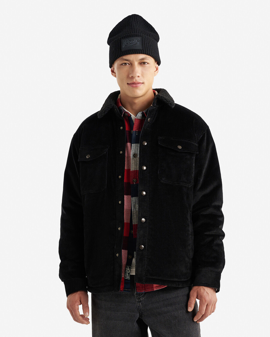 cord-fleece-gefütterte jacke