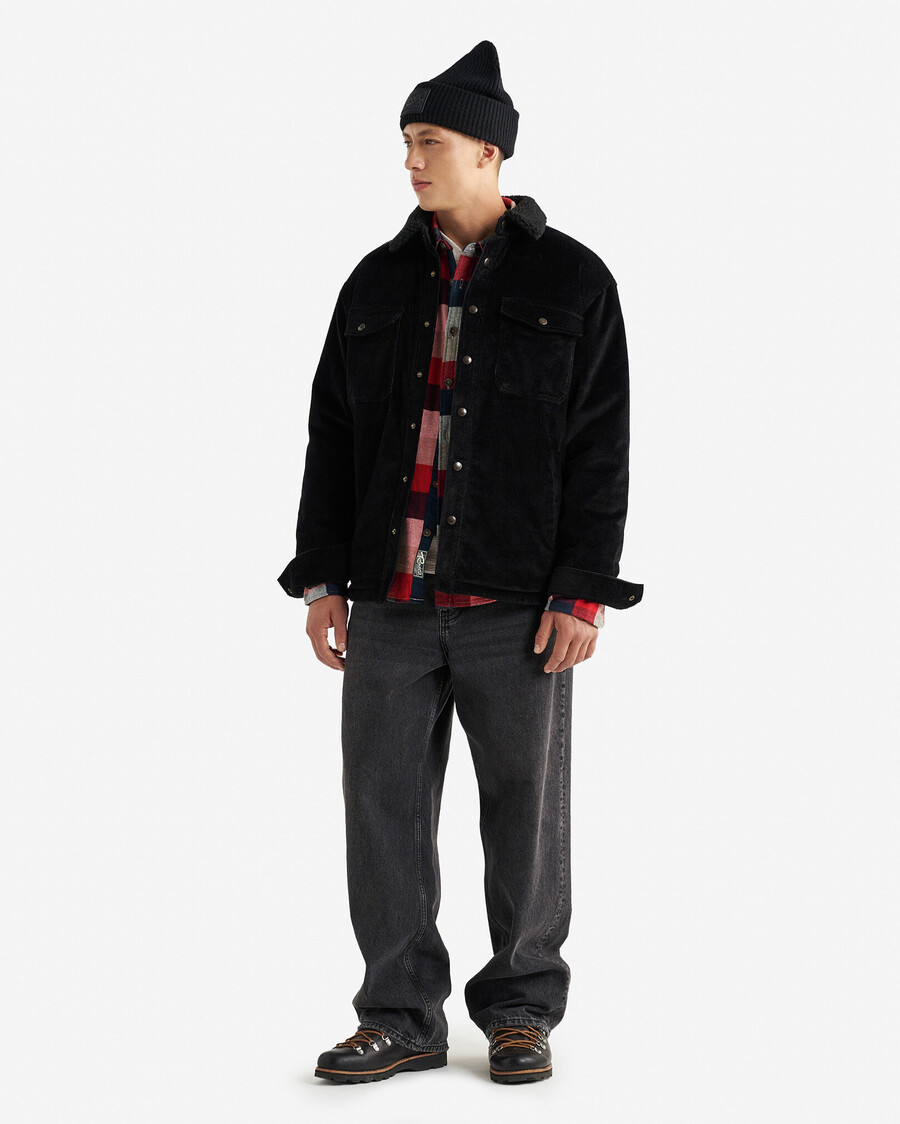 cord-fleece-gefütterte jacke
