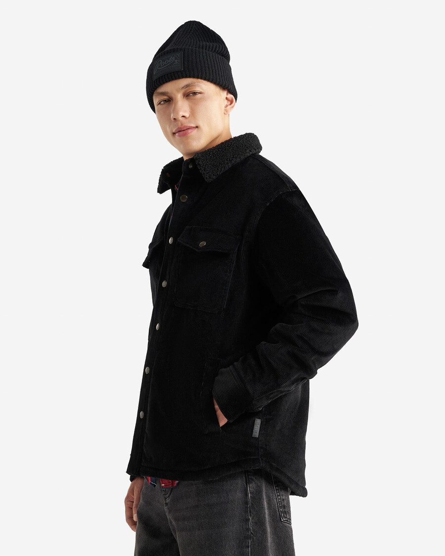 cord-fleece-gefütterte jacke