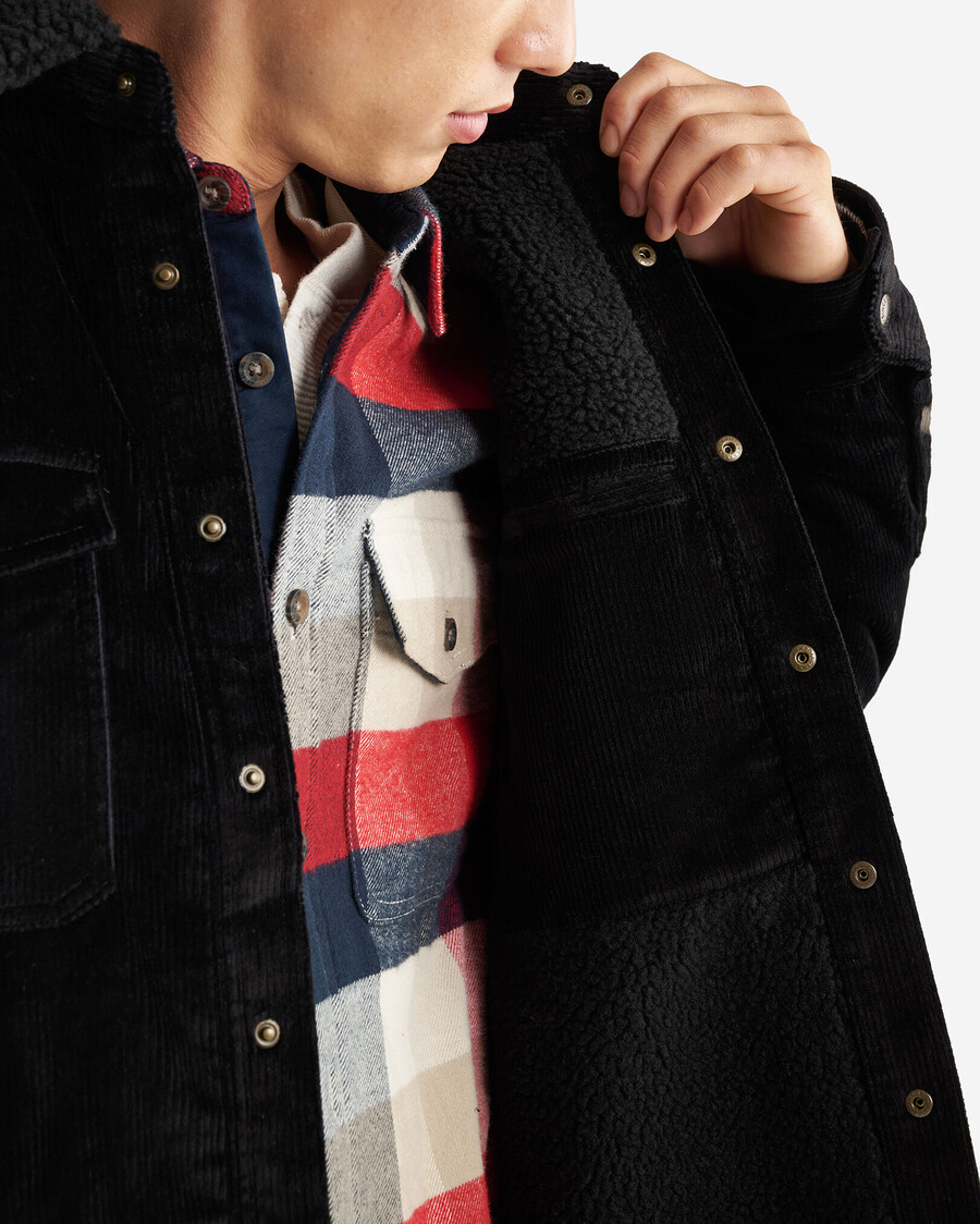 cord-fleece-gefütterte jacke
