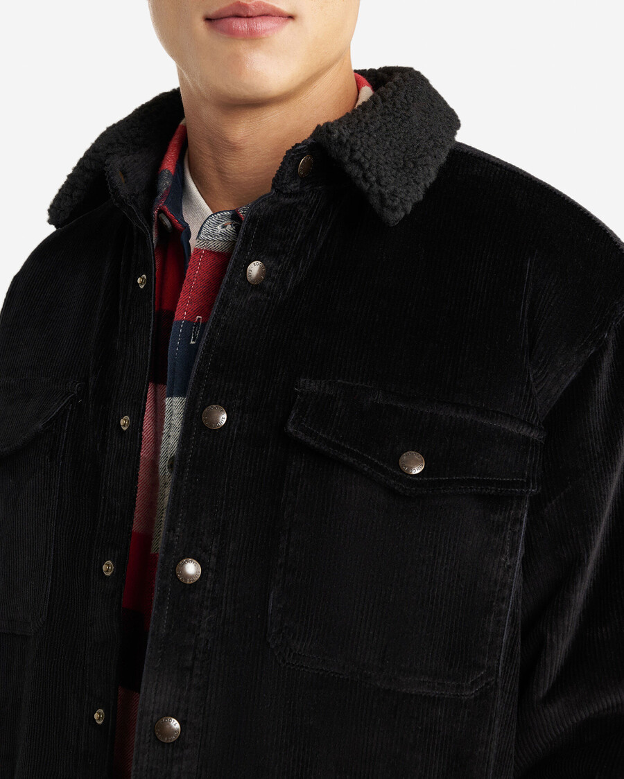 cord-fleece-gefütterte jacke
