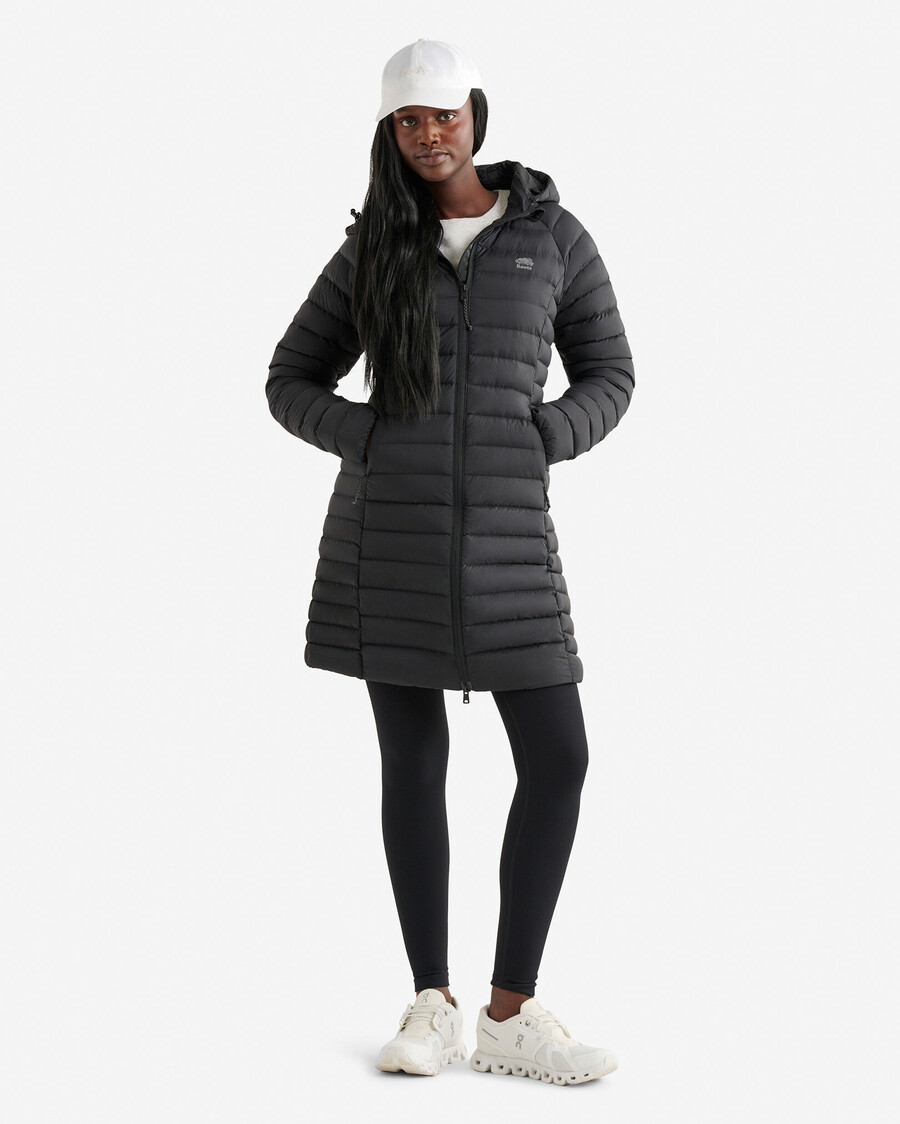 roots daunen-packbare lange jacke