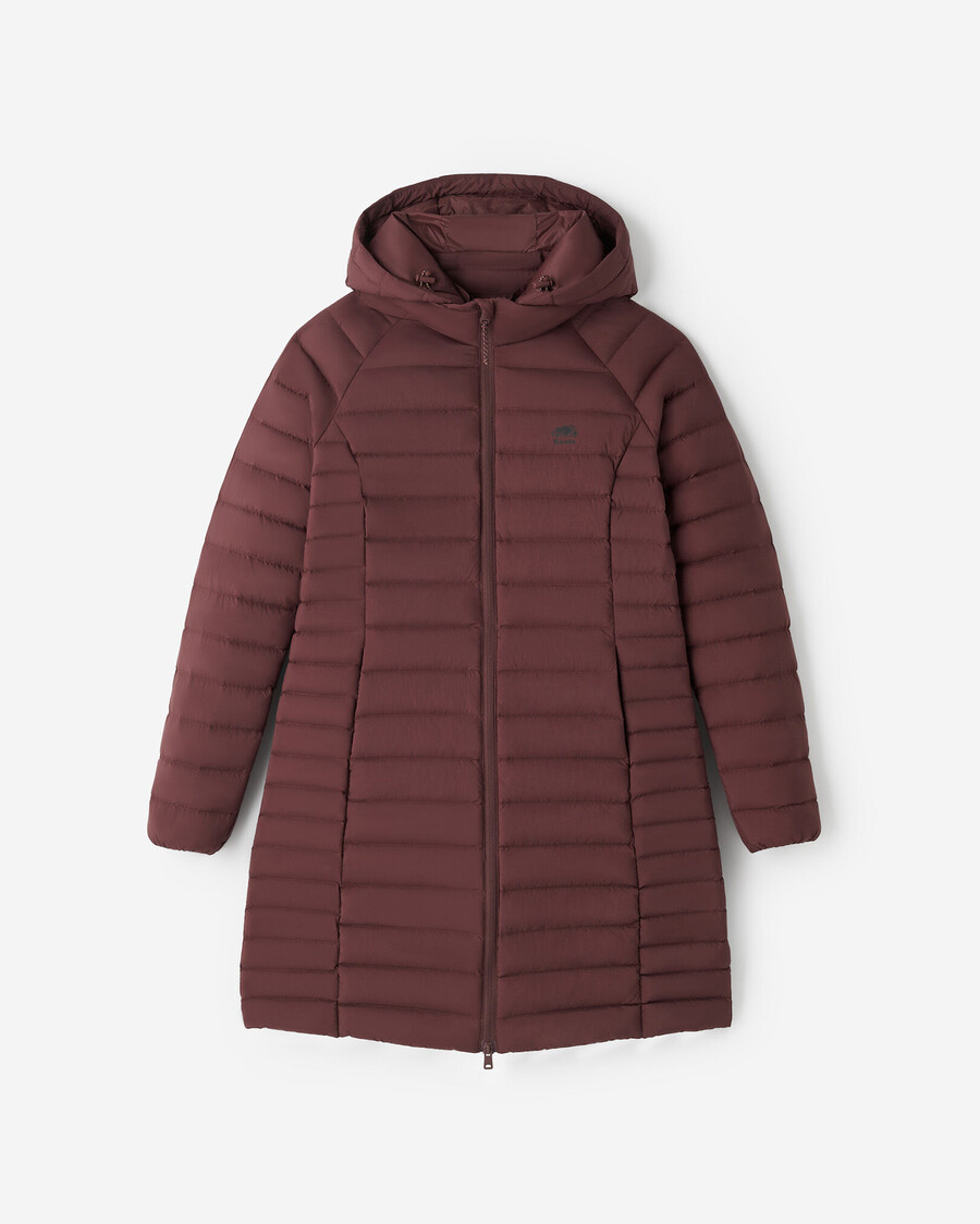 roots daunen-packbare lange jacke