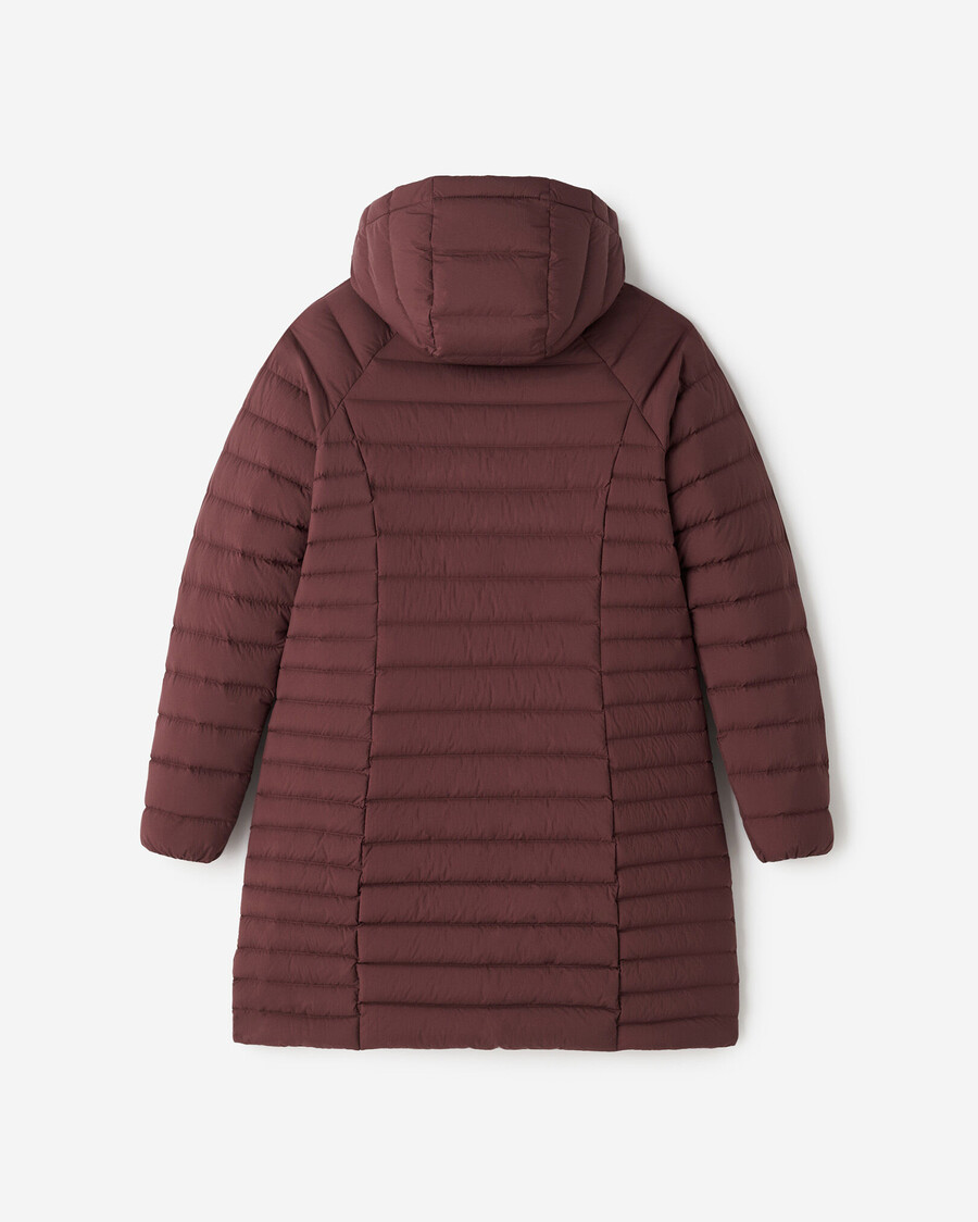 roots daunen-packbare lange jacke