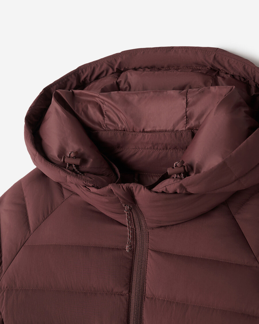 roots daunen-packbare lange jacke