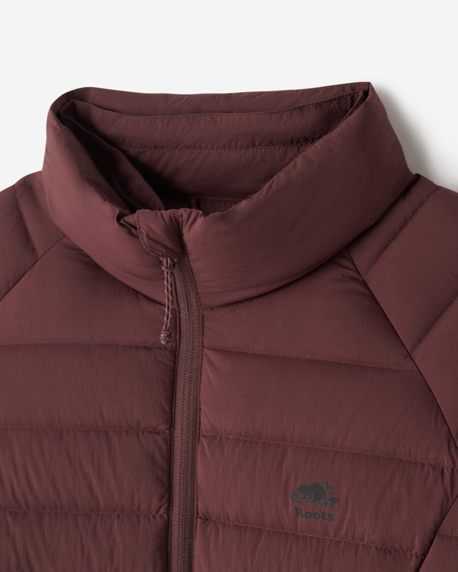 roots daunen-packbare lange jacke