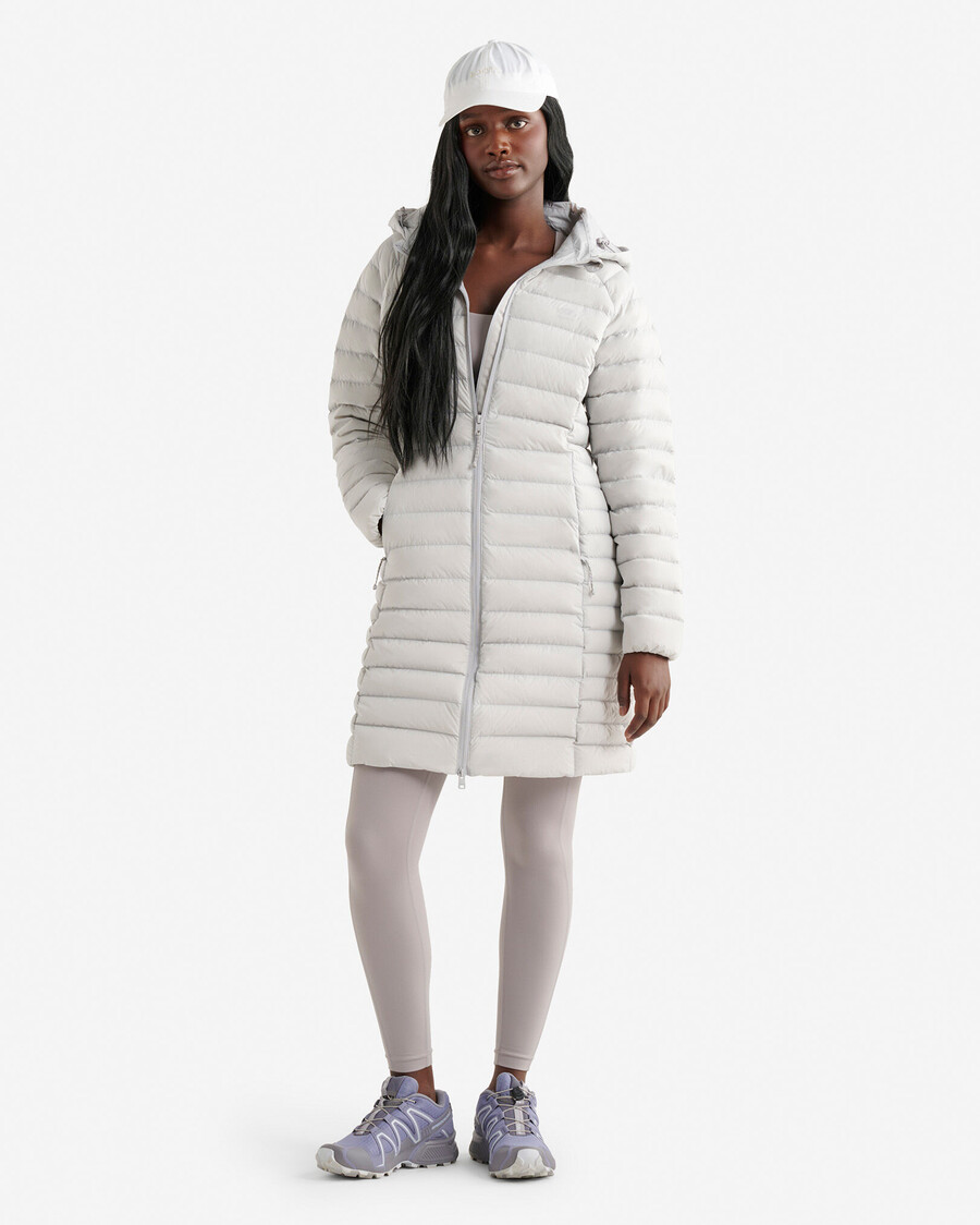 roots daunen-packbare lange jacke