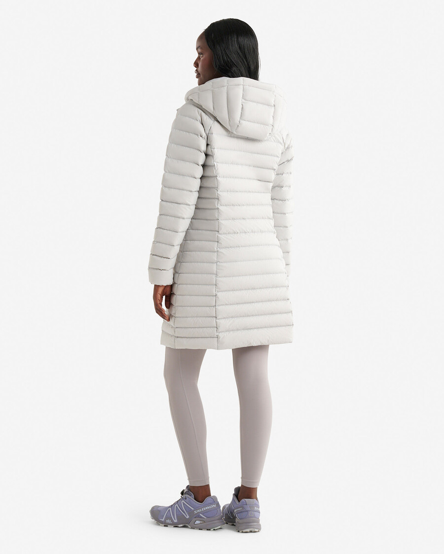 roots daunen-packbare lange jacke
