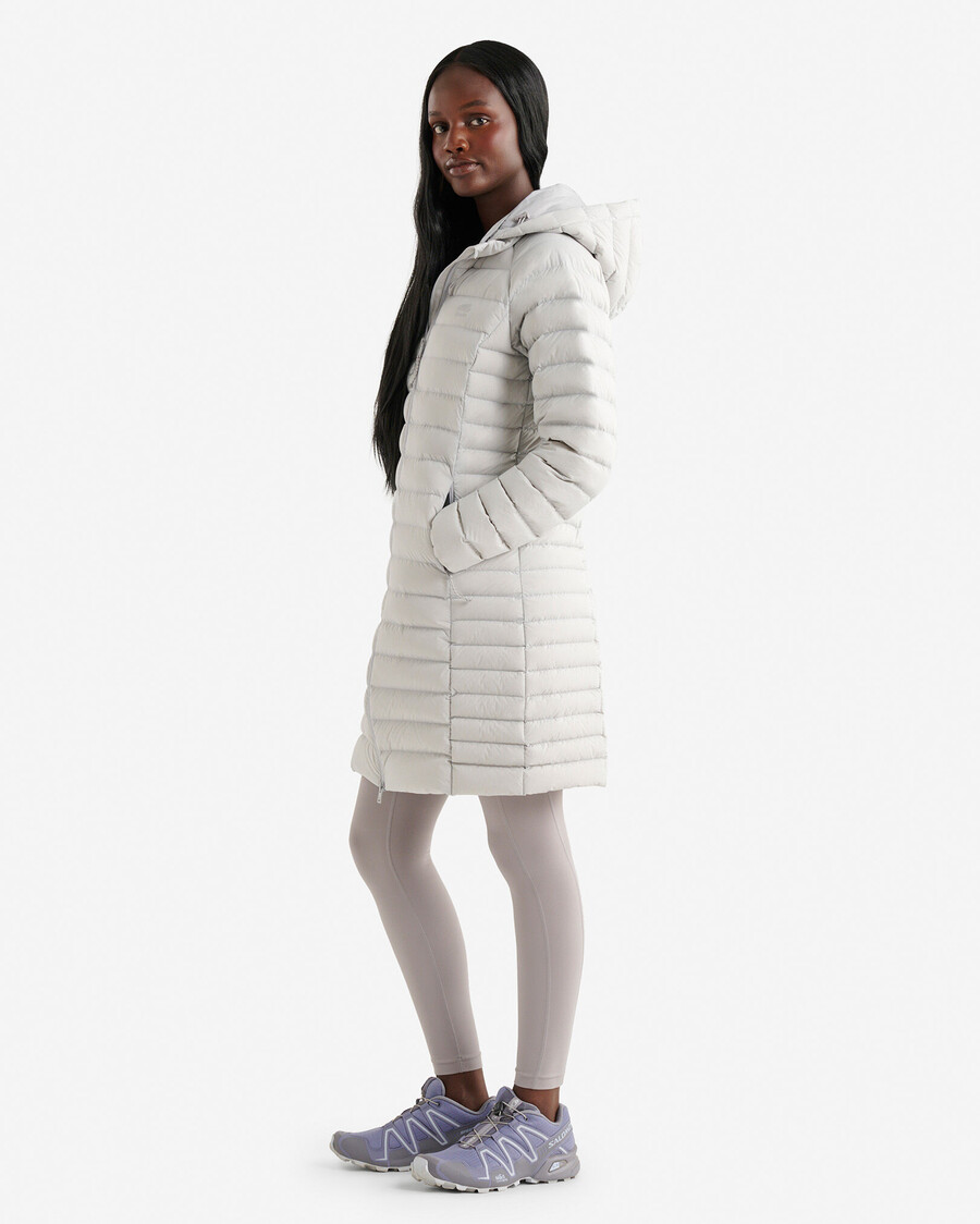 roots daunen-packbare lange jacke