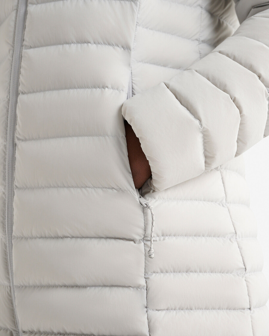 roots daunen-packbare lange jacke