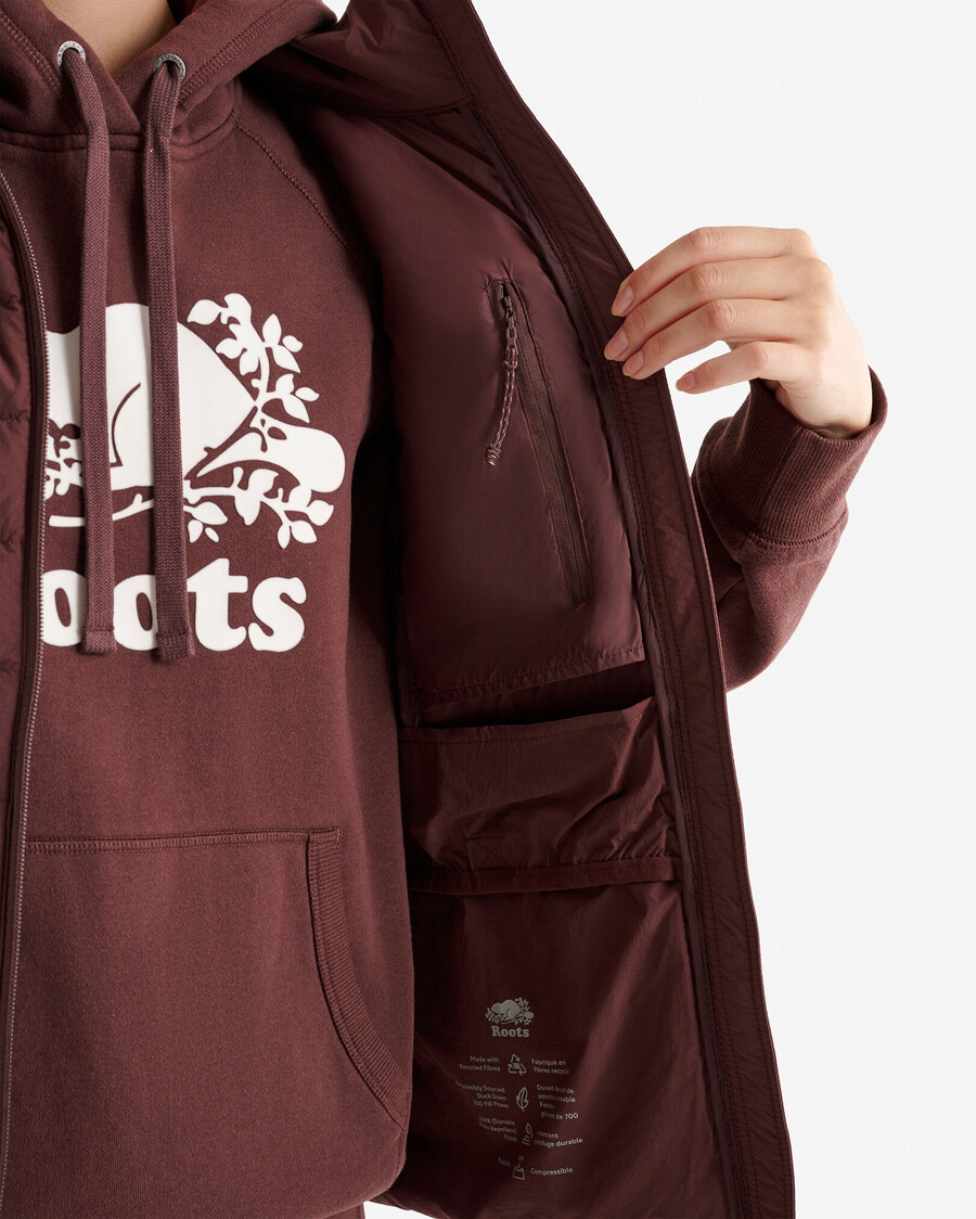 roots daunen-packbare weste