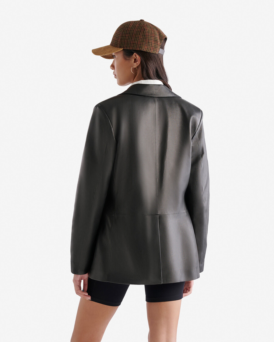 damen-lederblazer mit doppelter knopfleiste