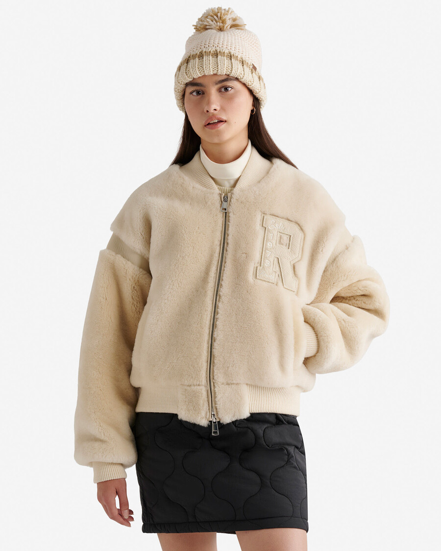 collegejacke mit lammfellfutter