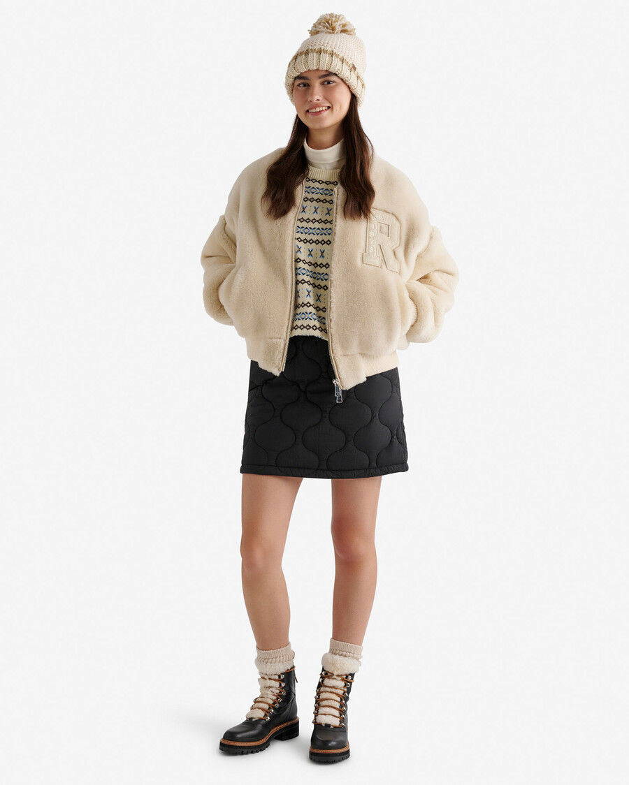 collegejacke mit lammfellfutter