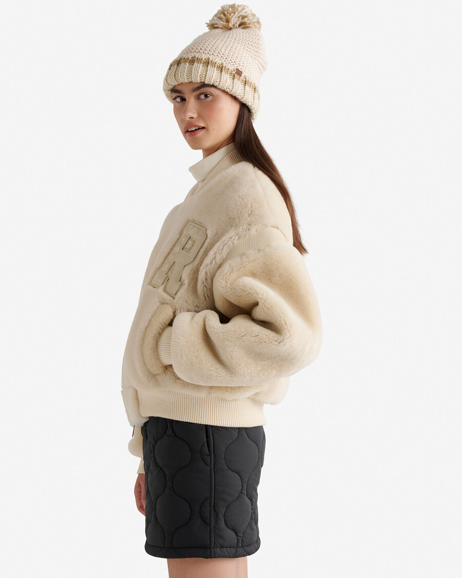collegejacke mit lammfellfutter