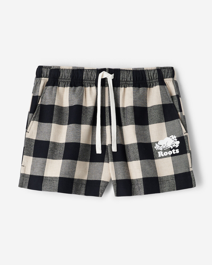 damen-pyjama-shorts mit park-karo