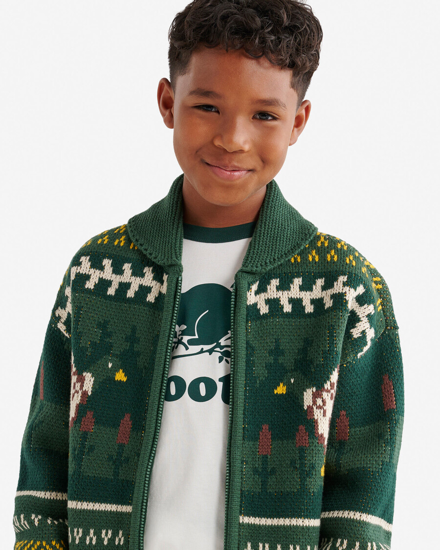kinder-hüttenschal fair-isle-strickjacke