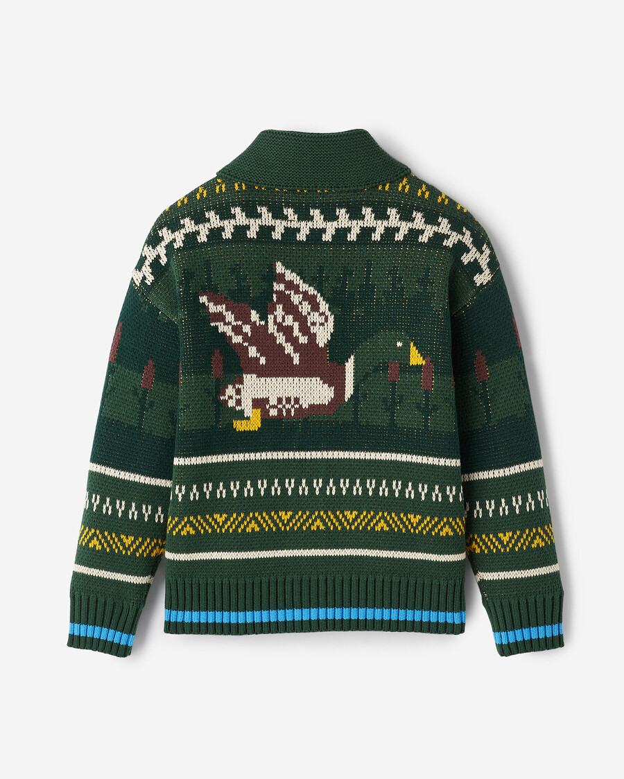kinder-hüttenschal fair-isle-strickjacke