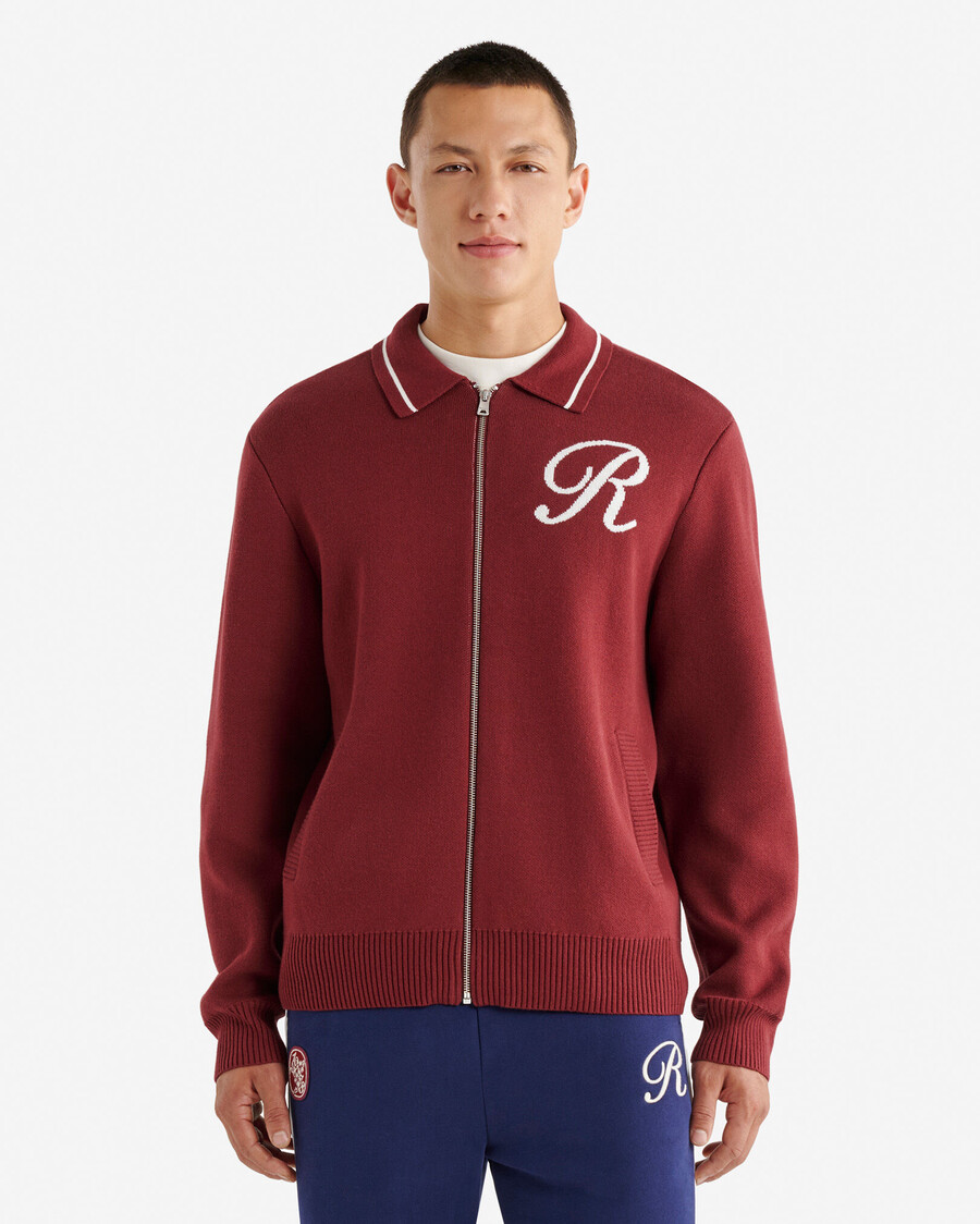 robson jacquard-strickjacke mit reißverschluss
