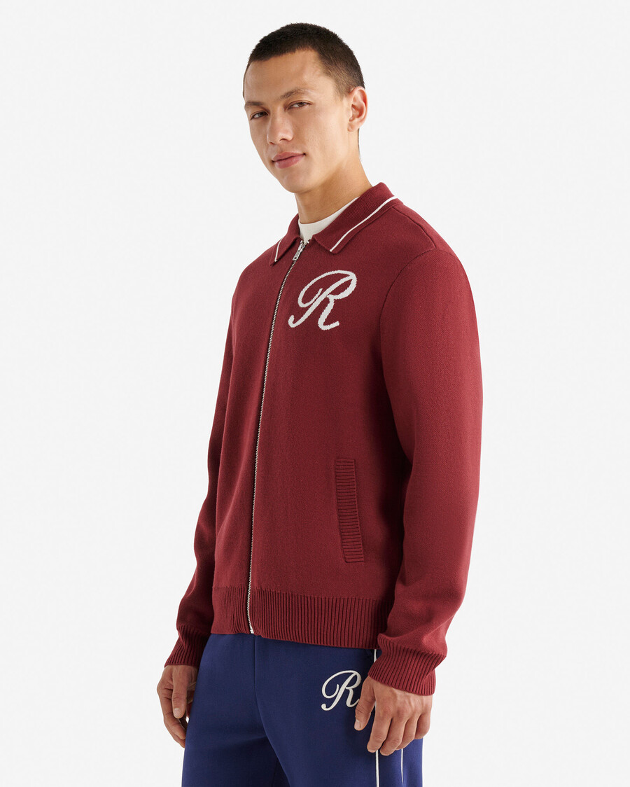 robson jacquard-strickjacke mit reißverschluss