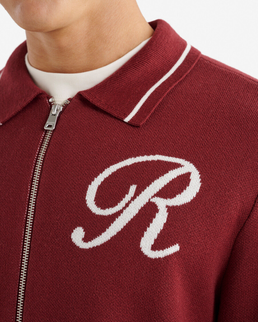 robson jacquard-strickjacke mit reißverschluss