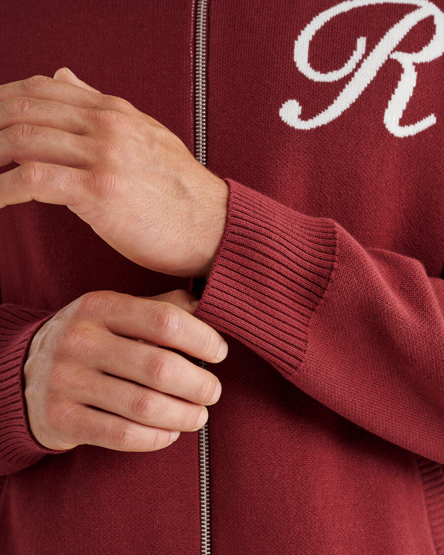 robson jacquard-strickjacke mit reißverschluss