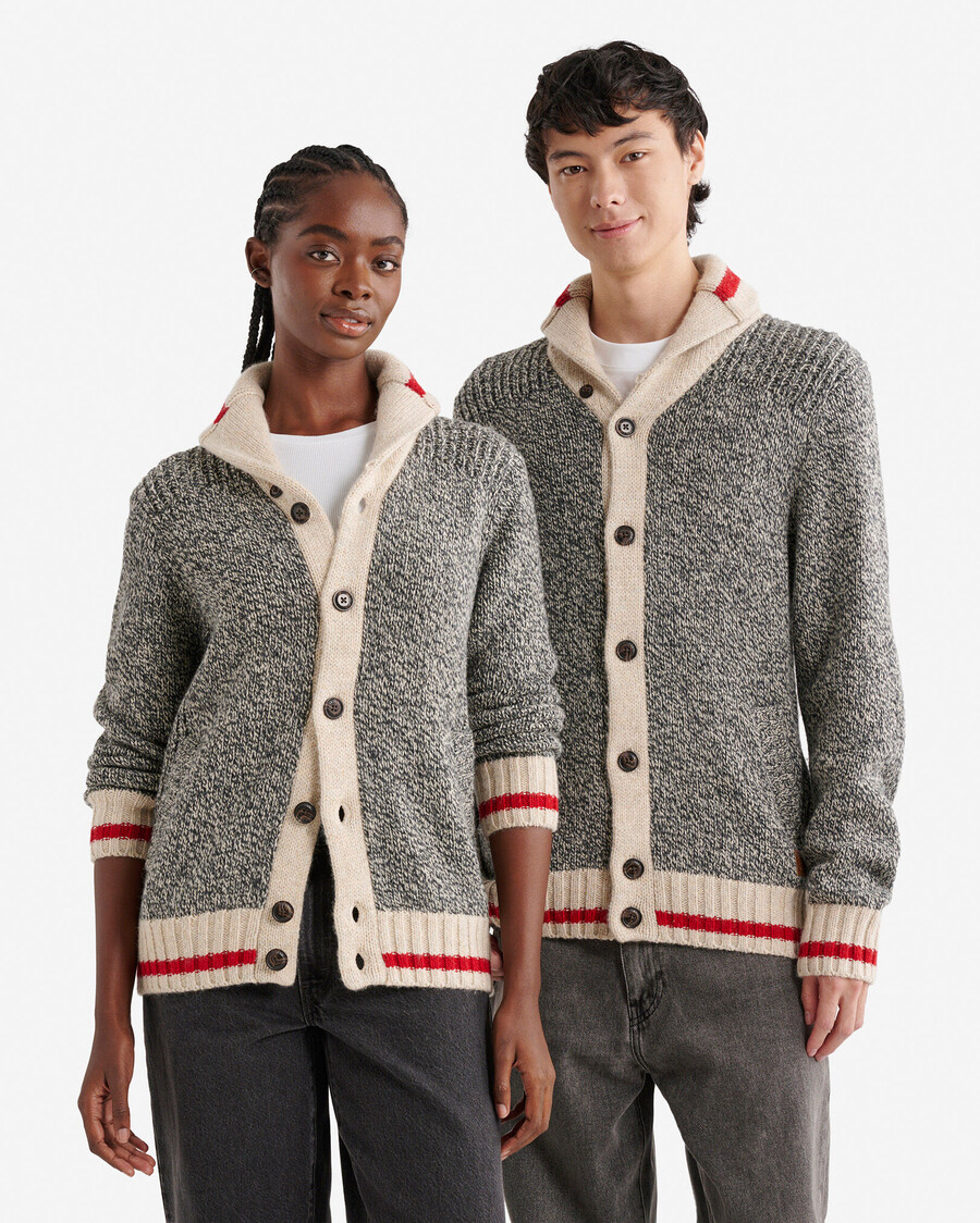 heritage cabin schal-strickjacke